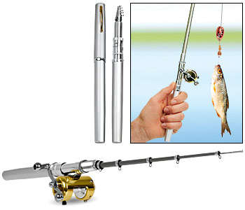 Fishing Rod in Pen Case  that fits in your Pocket! w/ Rod, Reel, Hooks and Bober