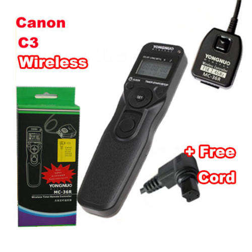 Wireless Timer Remote for Canon EOS 1Ds Mark III 10D / 20D / 30D / 40D / 50D / 5D  / 7D.  MC-36R/C3