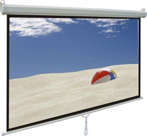 100" 16:9 Pull Down Projector Wide Screen w/ Auto-Locking Spring