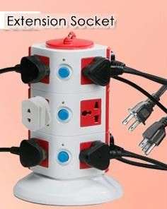 12 Outlets Multiple Vertical Extension Socket