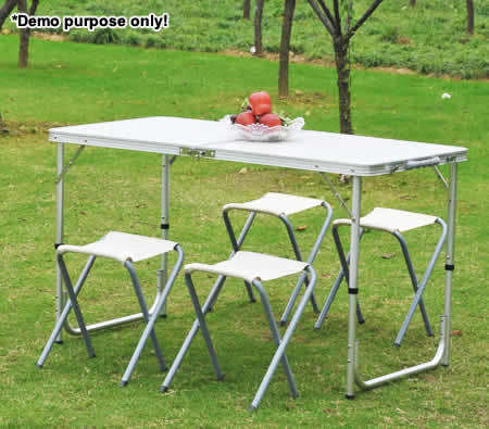 Aluminum Folding Table with 4 Chairs