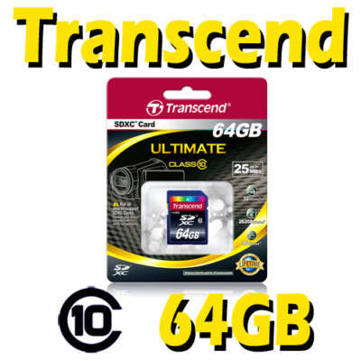 Transcend 64GB SD HC (Secure Digital) Ultimate Class 10 Memory Card