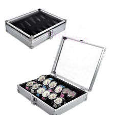 Aluminum Watch Collectors Display Case - Holds 24 Watches