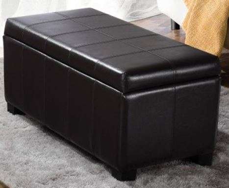 Elegent Leatherette Storange Bench Stool Ottoman
