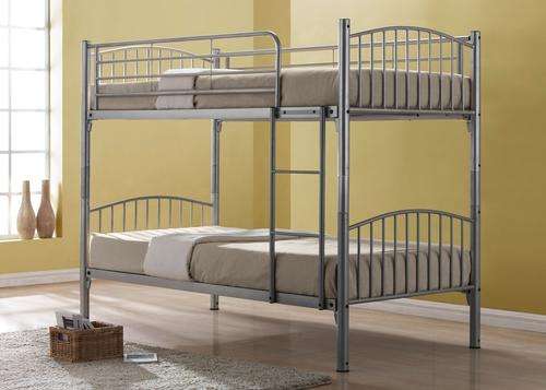 Single Over Metal Bunk Bed with Ladder - Modern Contemporary Style
