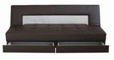 Stunning Faux Leather Sofa Bed / Sleeper Couch with Storage Drawers (Brown)