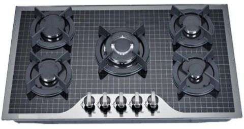5 burners Gas Hob Cooktop  - Tempered Glass Top with Automatic ignition