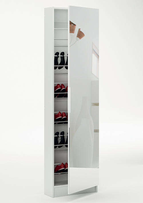 5 Shelves Shoe Storage Cabinet with Full Length Mirror