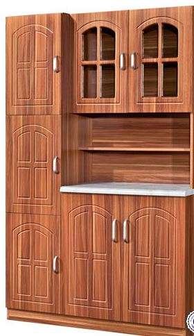 PVC Kitchen Cupboard Cabinet Unit (Rosewood + White Marble)