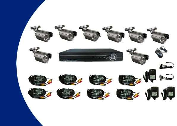 8 Channel CCTV Security System DVR Kit  (8ch) Cables, H.264 Real time DVR, 8 Infrared Cameras