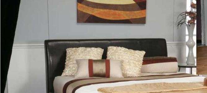 Faux Leather Headboard - Double (Black Colour)