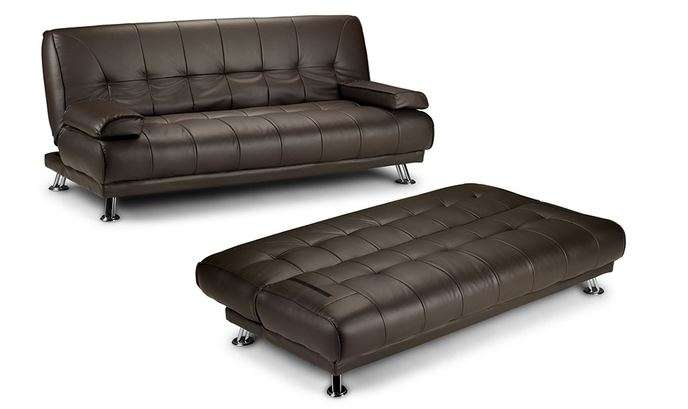 Hazlo Faux Leather Convertible Sofa Bed (Sleeper Couch)