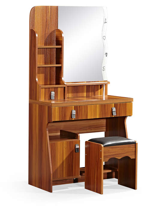 Hazlo Mirrored Dressing table with stool and Jewelry compartments storage