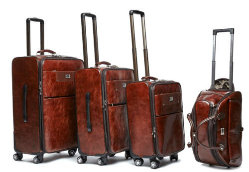 4 Piece PU Leather Vintage Trolley Luggage Bag Set  (Duffle bag) Available in Black
