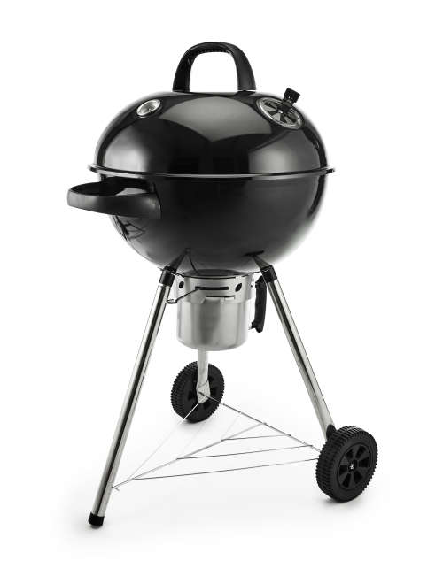 Round Kettle Charcoal BBQ Braai Grill (57cm) w/  Ash Catcher and Thermometer