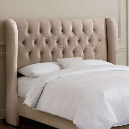 Cabeceira Tufted Upholstered Wingback Headboard by Hazlo Furniture - Queen size