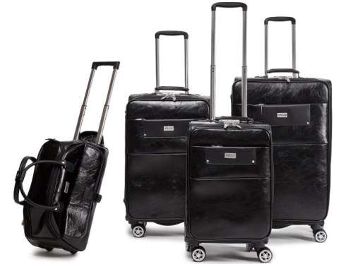 4 Piece PU Leather Vintage Trolley Luggage Bag Set (Duffle bag) Brown and Black Available