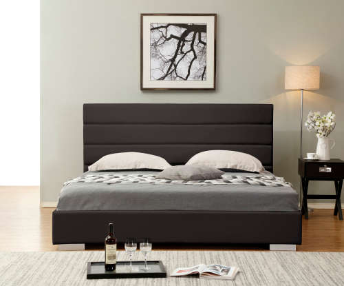 Hazlo Finnegan Faux Leather Bed Base with Headboard (Single, Double, Queen and King)
