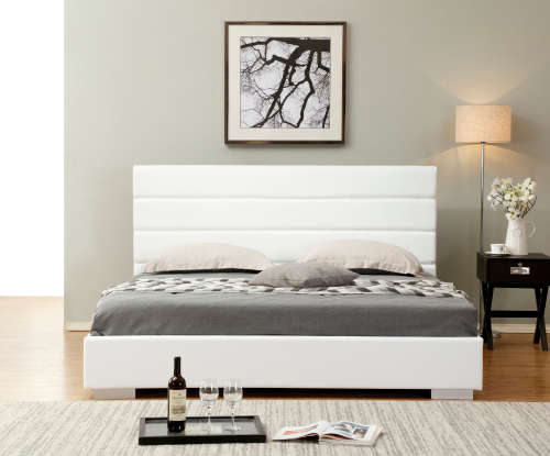 Hazlo Finnegan Faux Leather Bed Base with Headboard (Single, Double, Queen and King)