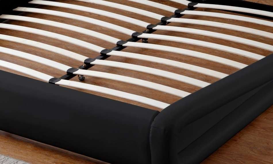 Hazlo Gabriela Modern Curve Style Faux Leather Bed Base