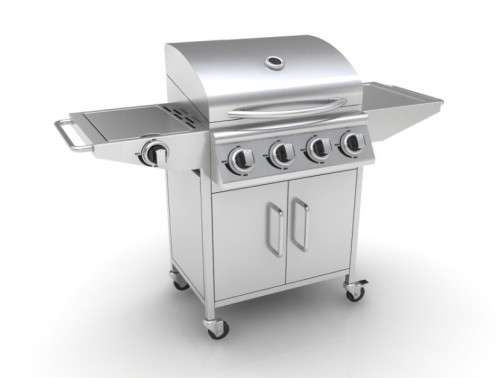 Stainless Steel 4+1 Burner Gas BBQ Braai Grill w/ Side Burner and Pulse Ignition
