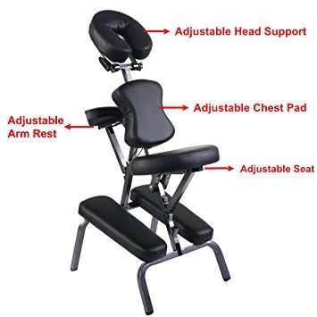 Portable Adjustable Massage Chair - High quality (White and Black Available)