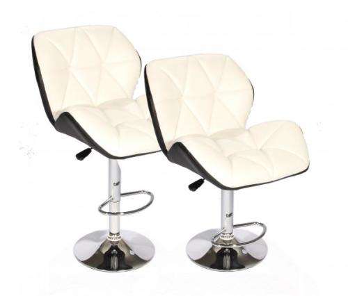 Hazlo Modern Adjustable Swivel Faux Leather Kitchen Bar Stool Chair | Set of 2
