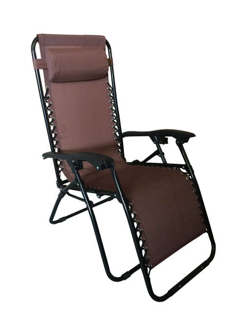 Foldable Zero Gravity Outdoor Patio Pool Beach Reclining Chair - Black [Second hand] Material Torn