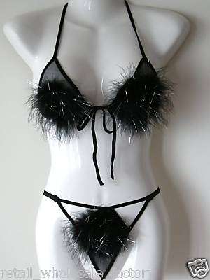 New Black teddy Bikini Sexy Party Lingerie Bra G-string