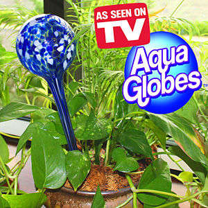 2 Aqua Globes Plant Watering System. "WATERS PLANTS PERFECTLY"