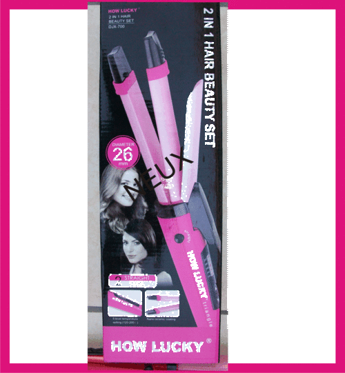 'How Lucky ' 2 IN 1 Hair Curler + Straightner