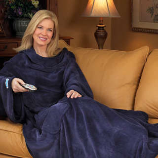 New Snuggie Blanket with Sleeves! (Black)  1 Size fits all. Total warmth & Comfort