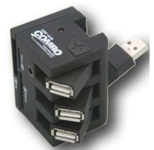 USB 2.0 ALL IN 1 MEMORY CARD READER + 3 PORT HUB COMBO