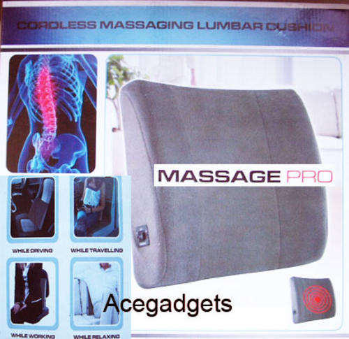 New 2 Speed Massage Pro, Cordless Massaging Lumbar Cushion. Reduce strained Muscles