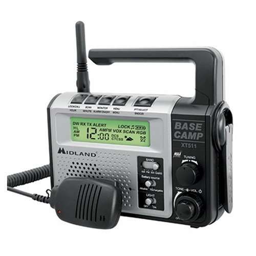 Midland XT511 Base Camp 2Way Radio with Emergency ""DYNAMO""  Crank Power, 22 Channel