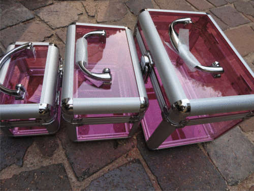 Beautiful & Stylish Pink Vanity  jewellery Box, (Set of 3) Brand new w/ Lock and keys