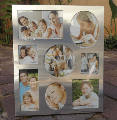 Beautiful Silver 8 Block Photo Frame