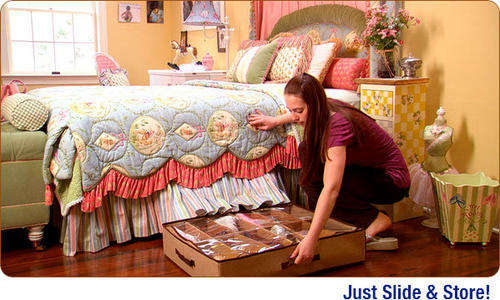 Space Saving Clothes Under - Slides under bed + Holds 9pcs clothes!