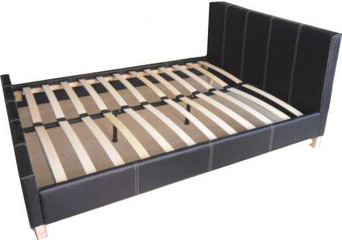 Faux Leather Bed Base -  Sprung slat base to give extra comfort
