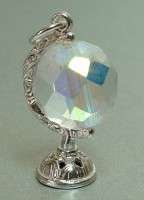 STERLING SILVER & CRYSTAL GLOBE CHARM