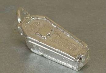 STERLING SILVER OPENING GOTHIC COFFIN CHARM