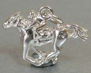 STERLING SILVER RACE HORSE & JOCKEY CHARM