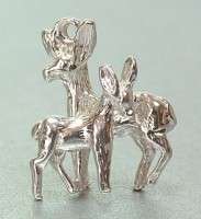 STERLING SILVER BAMBI & MOTHER CHARM