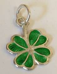STERLING SILVER ENAMELED IRISH SHAMROCK CHARM