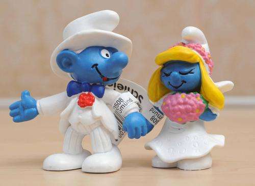 Schleich Bride and Groom Smurfs - NEW and MINT (Final pair available)