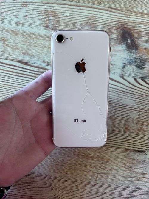 iPhone 8 Gold Cracked Back