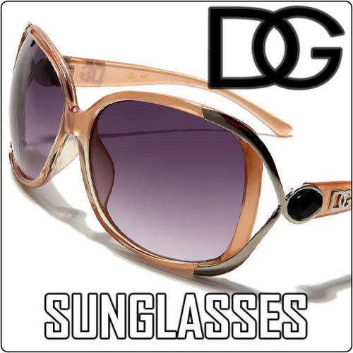 DG Transparent Pink Rhinestone Women Fashion Sunglasses