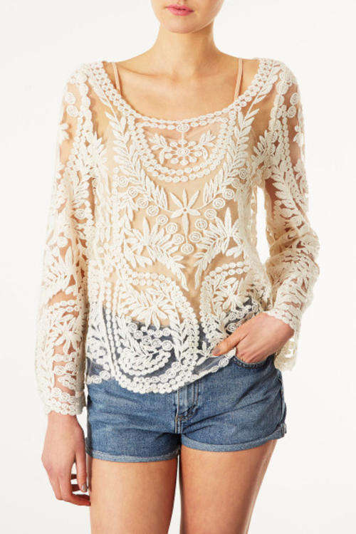**FREE DELIVERY: Beautiful Embroidered Lace Top**