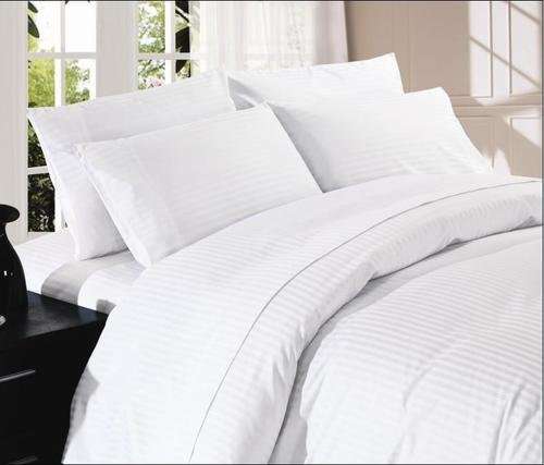 **FREE DELIVERY: 100% Luxury Egyptian Cotton 300TC Satin Stripe Duvet Cover Set (Queen)**