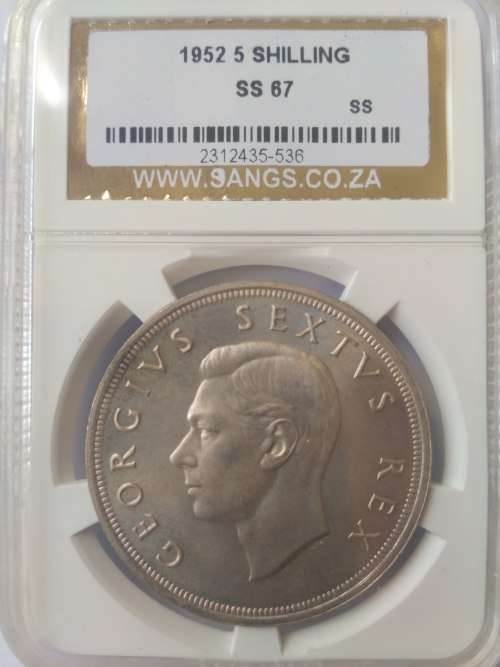 Beautiful 1952 Prooflike SS67 South African 5 Shilling Crown